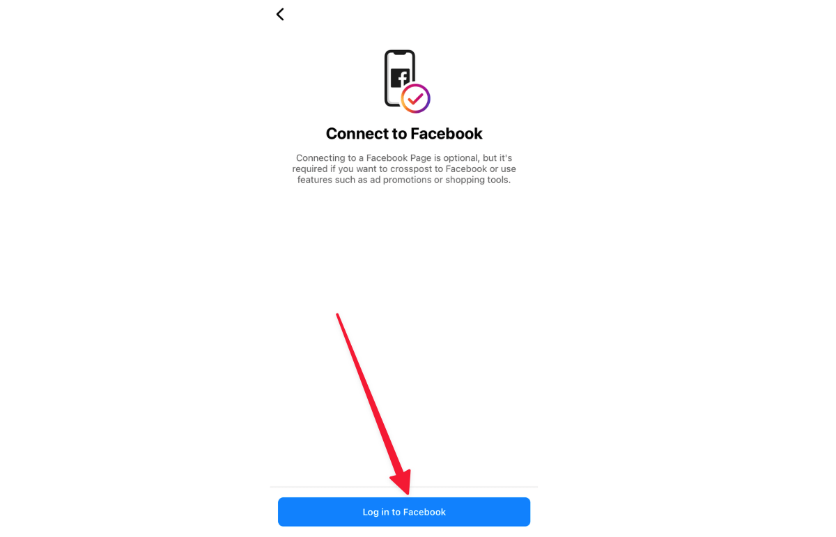 connect Instagram and Facebook accounts